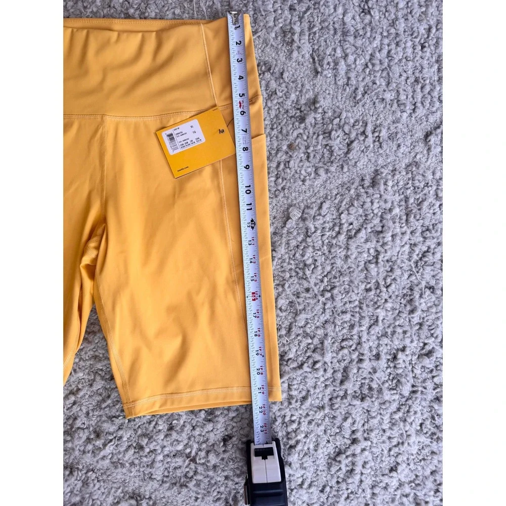 Lole Women Yellow High Waisted Pocketed Bike Shorts Activewear Sz XL - Picture 10 of 12